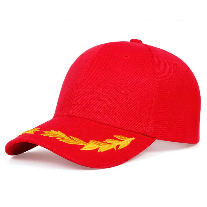 Custom Logo Men Adjustable Spring Autumn Baseball Cap Solid Wheat ear embroidery Fashion Trucker Cap Women Peaked Cap Fs Sun Hat