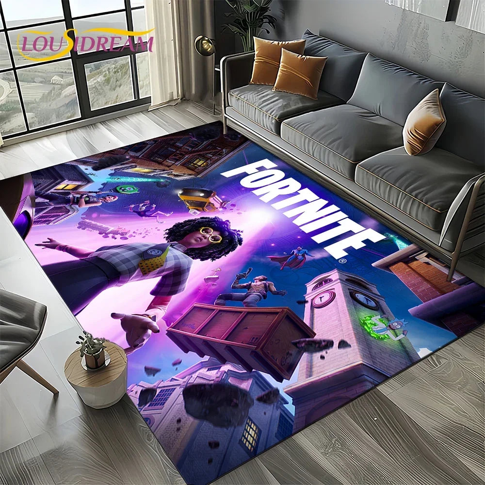 2025 Games 3D F-Fortnite Cartoon Carpet Rug for Living Room Bedroom Home Sofa Decoration,Kids play Area Rug Non-slip Floor Mat