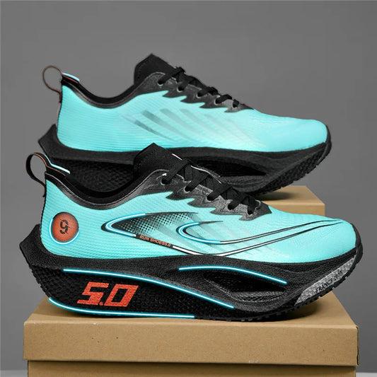 Men’s Sports Shoes with Cushioning, Non-Slip, Flat, Wear-Resistant Sneakers, Mesh Breathable Platform, Soft Running Shoes for Men