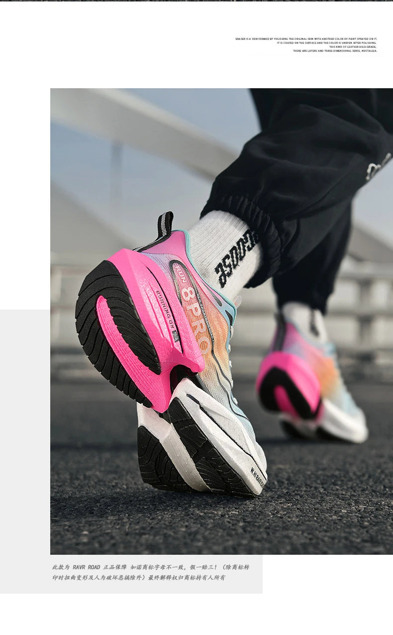 Men's Running Shoes Carbon Plate Racing Marathon Athletic Shoes Cushioned Comfortable Road Sneakers Teenage Training Shoes