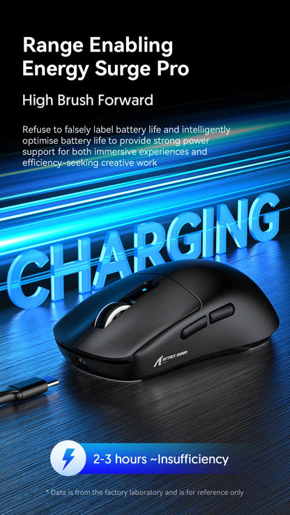 ATTACK SHARK R6 PAW3950MAX Wireless Gaming Mouse, 39g Ultralight, 8KHz Polling Rate, 42,000 DPI, Tri-Mode Bluetooth & 2.4G Gaming Mouse