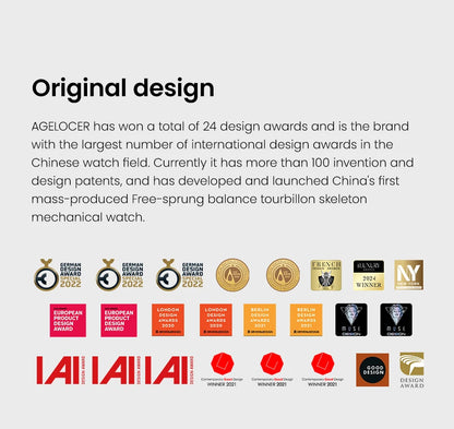 AGELOCER Original Baikal Watch Men's Luxury Gold Watch Big Calendar Business Automatic Mechanical Watch Birthday Gift