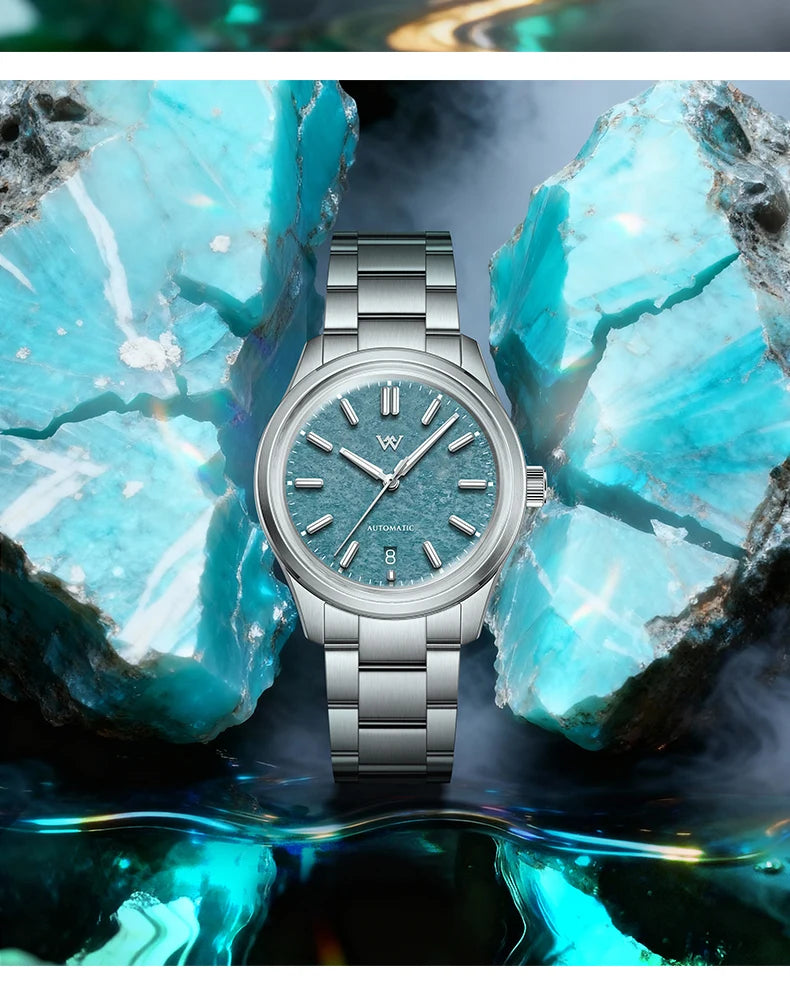 WM Watch Automatic Mechanical Watch Gemstone Series NH35 100M Water Resistant AR Coated Sapphire Welly Merck Man Watches WM225