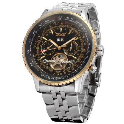 Jaragar 50MM Automatic Mechanical Watch for Men, Multifunctional, Date Month Week Display, 3ATM Waterproof, Business Casual Style