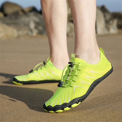 Unisex greitai džiūstantys vandens batai vyrams ir moterims, spalvingi paplūdimio, plaukimo, banglenčių sporto ir pajūrio batai, poriniai „Barefoot Upstream“ sportiniai bateliai