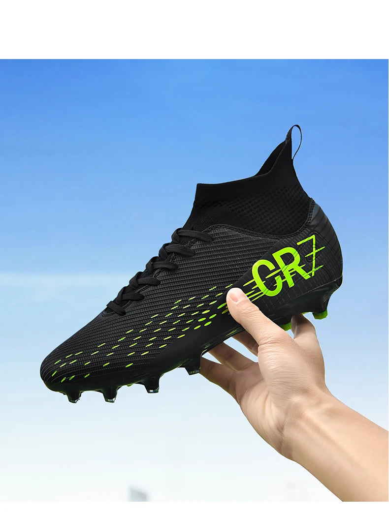 Chaussures de football professionnelles pour hommes, originales, respirantes, confortables, résistantes, pour terrain en herbe.