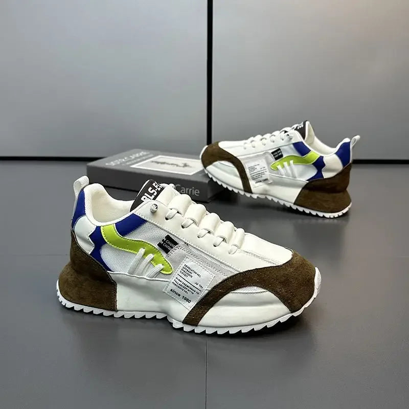 Luksus sneakers til mænd, sportssko, mokkasiner, chunky sneakers til mænd, afslappede sneakers, komfortable, åndbare, trendy designede sko med personlighed