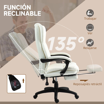 Vinsetto Swivel Office Chair with Adjustable Height Massage and Remote Control