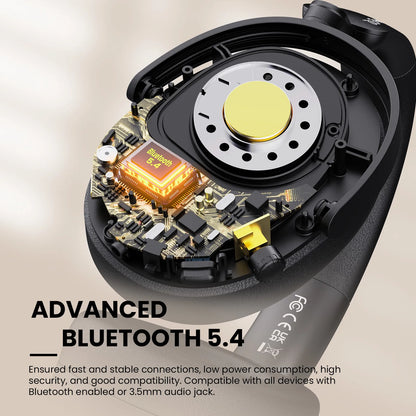 Auscultadores Bluetooth 5.4 Sem Fios Oneodio SuperEQ A200 ANC – Auscultadores Over-Ear com Cancelamento de Ruído, Microfone ENC, Áudio Hi-Res e Controlo por App