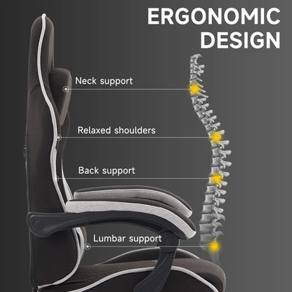 Ergonomic Gaming Chair with Footrest, Lumbar Cushion & Headrest, Adjustable Gamer Chair for Computer Desk, Office and Gaming Setup