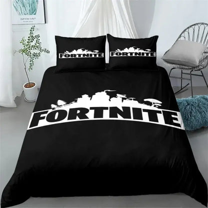 Fortnite Bedding Set 3pcs 3D Printed Bedroom Bed Linens Game Cartoon Decorative Bedding Duvet Cover Pillowcase Birthday Gift