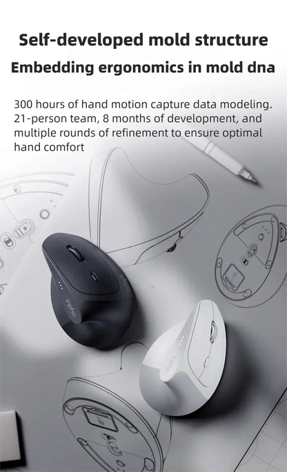 Ratón inalámbrico vertical Inphic X9 PRO con carga rápida Type-C, ergonómico y silencioso, para oficina, portátil, PC, ordenador y gaming