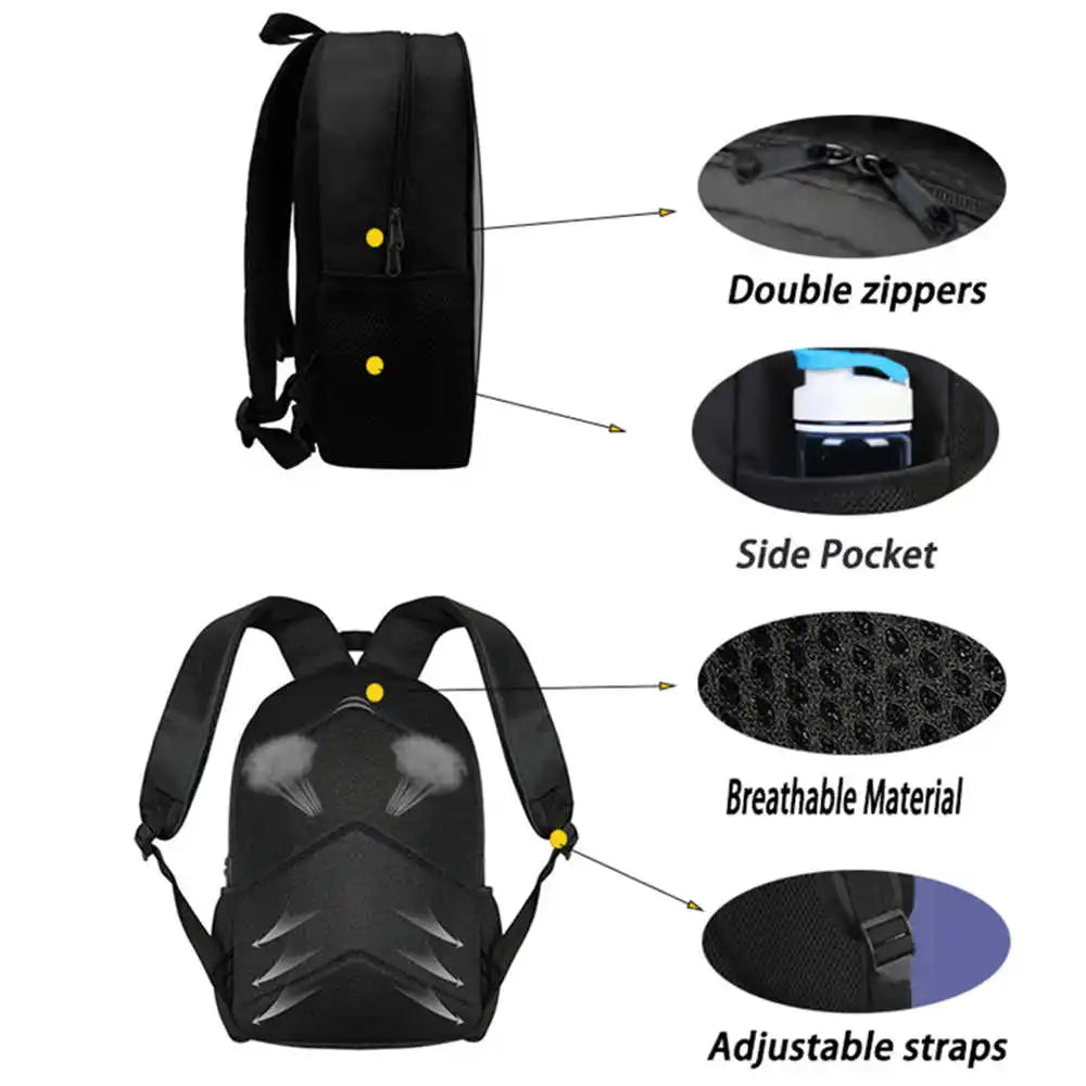 Fortnite Cartoon Backpack with Front Pocket & Pencil Case 2PCS - School Set for Boys Girls Age 5-8, Back to School Gift