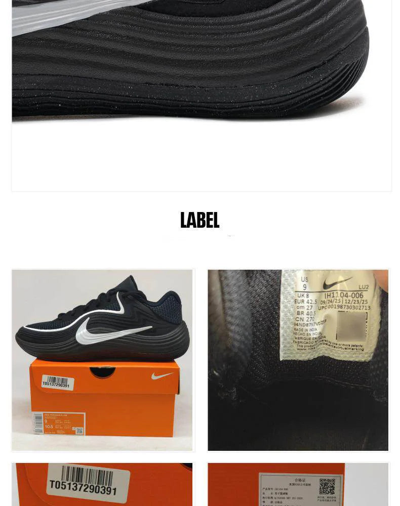 Nike Anti Slip Basketball Sneakers IH1104-006 For Court Performance
