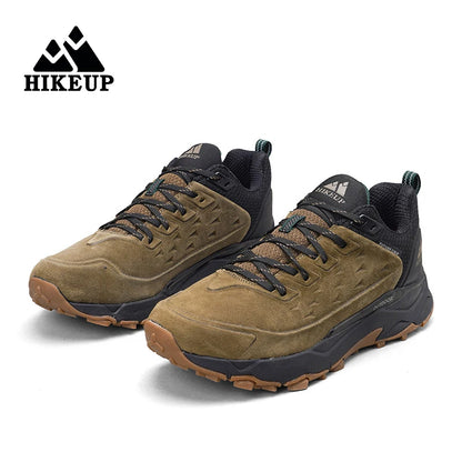 HIKEUP Najnovejši moški pohodniški čevlji, odporni na obrabo, protizdrsni, za zunanjo uporabo, plezanje, treking, lov, moški športni čevlji iz usnja in semiša