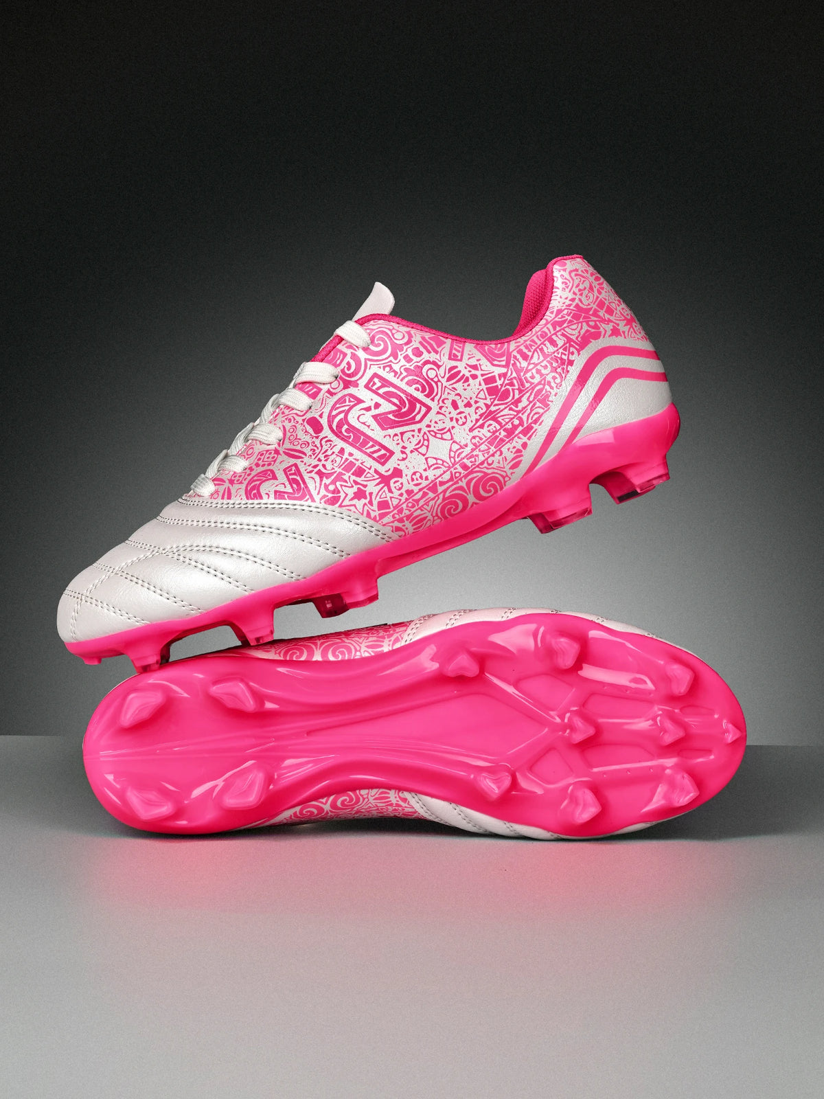 Chaussures de football AG/FG pour l'extérieur, tige respirante en PU, crampons longs en TPU stables, pour hommes et femmes, bottes d'entraînement de football sur gazon
