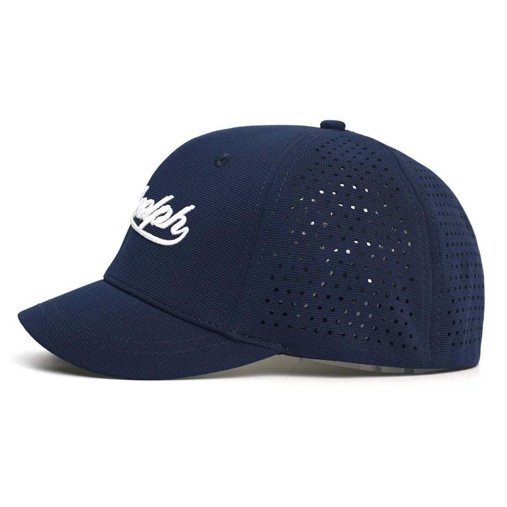 Baseballcap mit kurzem Mesh-Schirm, hinten geschlossen, für Damen und Herren, atmungsaktiv, Snapback-Cap, anliegender Dad Hat, verstellbar, einfarbig, im Trucker-Stil