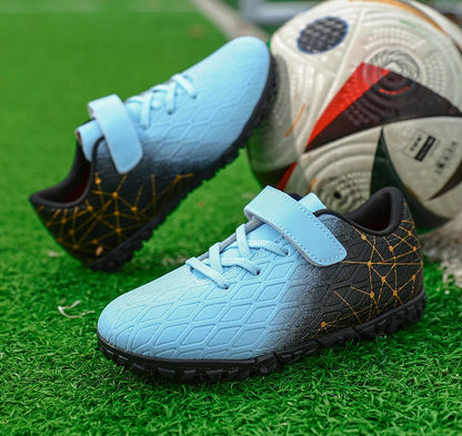 Vyriški futbolo bateliai, mergaičių futbolo bateliai su spygliais, lauko rungtynėms ir treniruotėms skirti sportiniai futbolo bateliai su ilgais spygliais, patogūs, kvėpuojantys, berniukams, neslystantys