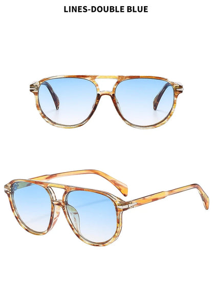 BOYSEEN Beach Sunglasses Man Summer Orange Sun Glasses UV400  Can Do Prescription Glasses Big Frame Blue Eyewear