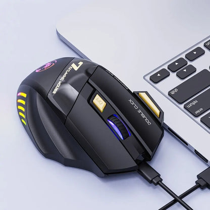 Wireless Gaming Mouse USB IMICE GW-X7 3200DPI Dual Mode Rechargeable 7 Keys 2.4GHz Silent Mouse Bluetooth 7-color Breathing LED