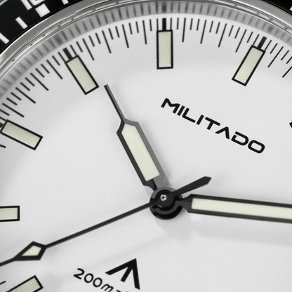 MILITADO ML25 VH31 Sweep Second Quartz Watch Men Swiss Ronda 515 Movement 200m Sapphire Crystal Ceramic Bezel 316L Steel Watches