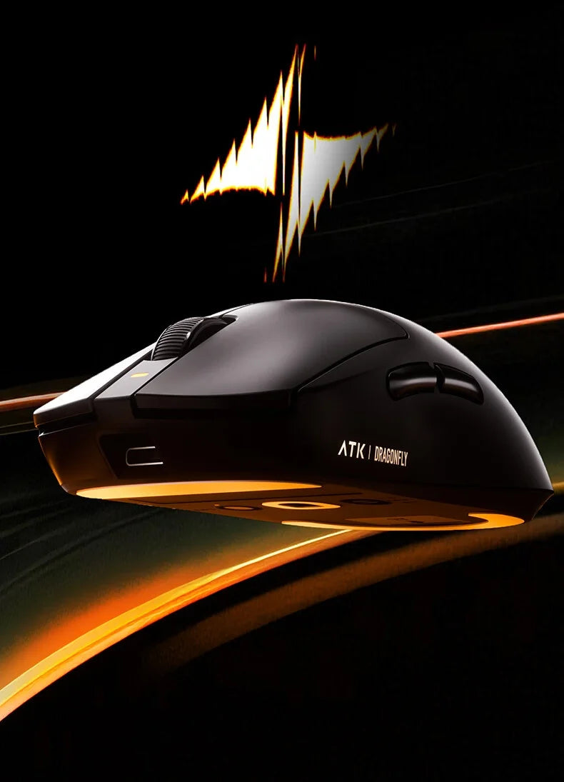 ATK A9 Ultra Wireless Gaming Mouse Tri-Mode 8K, 53g Lightweight Gaming Mouse with Bluetooth, 2.4GHz & Wired, Esports Mouse for PC