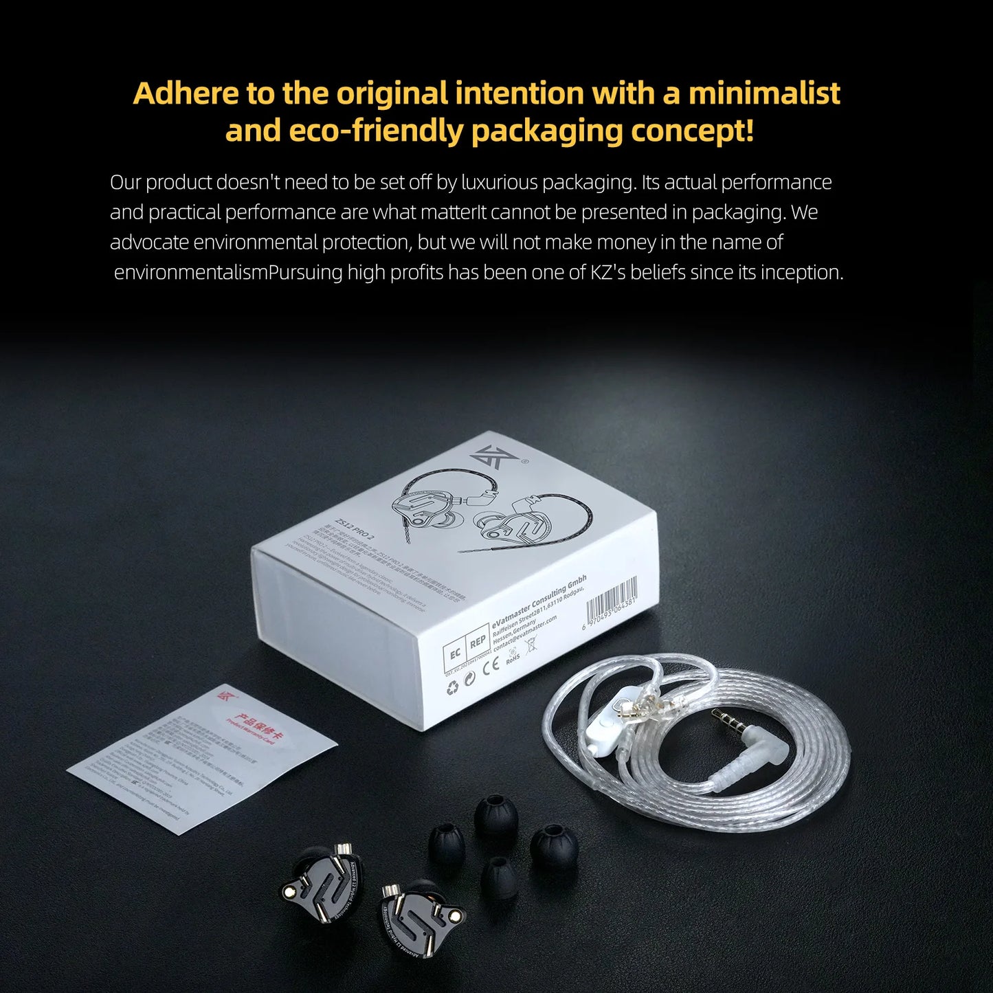 Auriculares IEM Híbridos KZ ZS12 PRO 2 – Auriculares Gaming HiFi com Fio, Graves Potentes e Drivers Superlineares