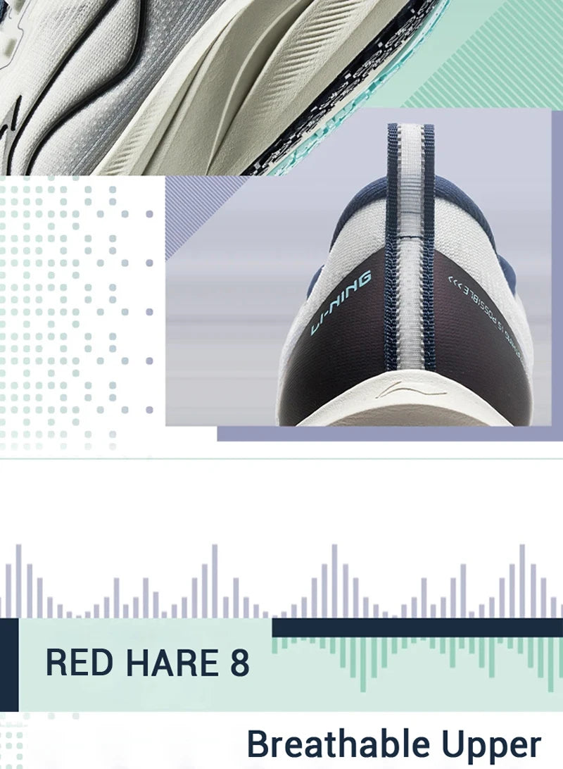Li-Ning moški tekaški copati RED HARE 8 Racing LIGHT FOAM ULTRA odsevni, blaženi in stabilni copati LiNing lahki športni copati ARPV001