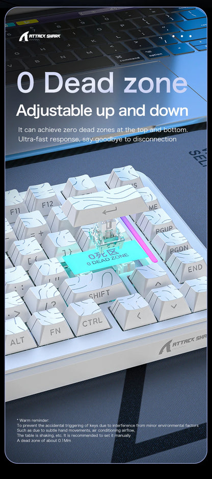 ATTACK SHARK X82Pro HE Wireless Magnetic Axis Gaming Keyboard 8KHz Rate 0.01mm RT Precision 5000mAh Tri Mode RGB 82 Keys PBT