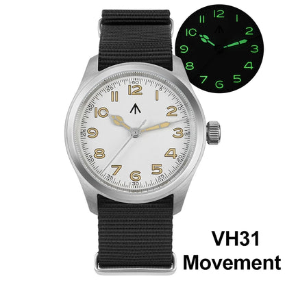 Militado ML08 Quartz Watch VH31/Ronda 515 Quartz Movement Vintage Watch Double Domed Sapphire Crystal BGW9 Luminous Men's Watch