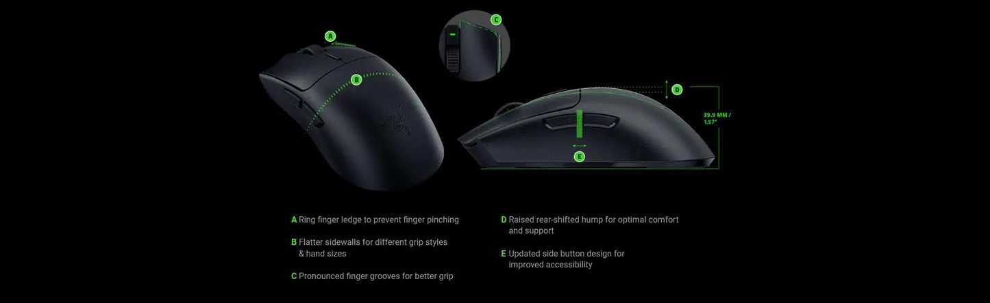 Ratón gaming inalámbrico para esports Razer Viper V3 HyperSpeed, sensor óptico 30K DPI, interruptores mecánicos Gen-2, 8 controles programables
