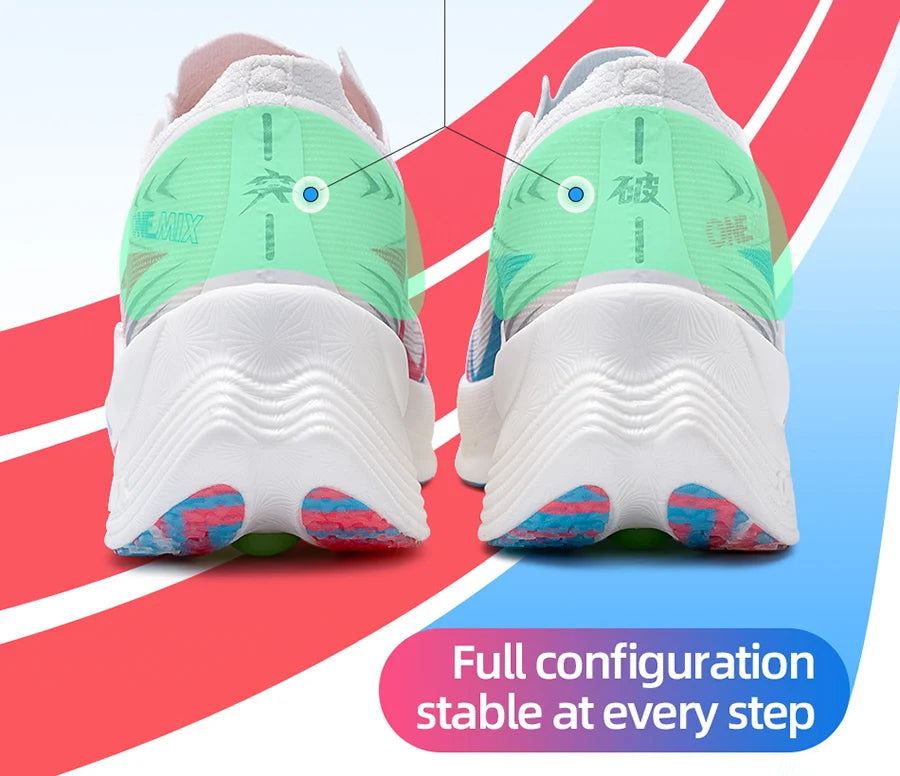 ONEMIX Pantofi de alergare de competiție pentru bărbați, model New Marathon Carbon Plate, profesioniști, cu susținere stabilă, amortizare a șocurilor, ultra-ușori, cu revenire elastică