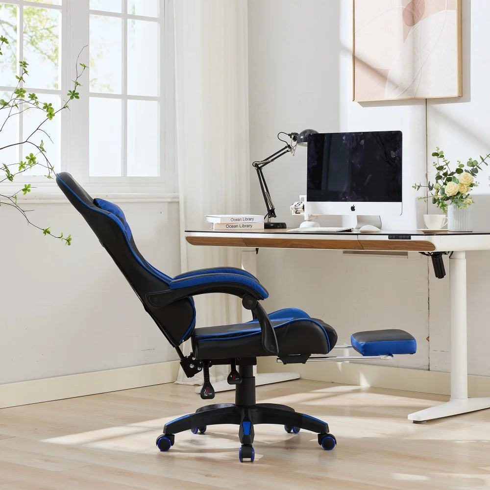Ergonomic Gaming Chair 360° Reclining Office Chair with Footrest, Adjustable Height Racing Chair with Lumbar Support and Headrest