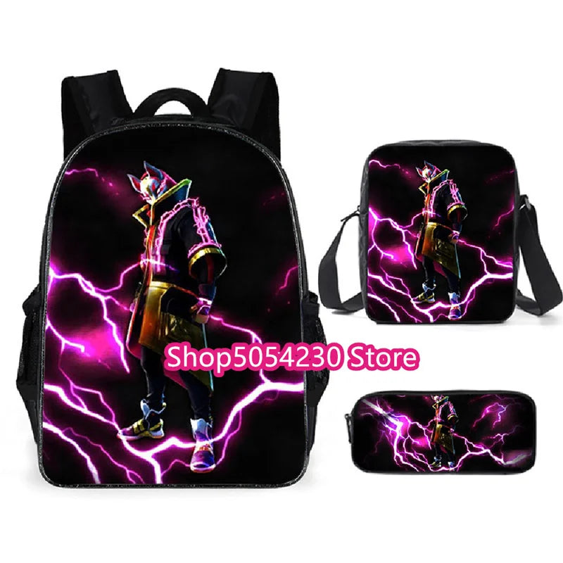 Fortnited 3-teiliges Rucksack-Set für Jungen – Victory Game, 16 Zoll, wasserabweisender Vorschul-Rucksack, cooler Grundschulrucksack
