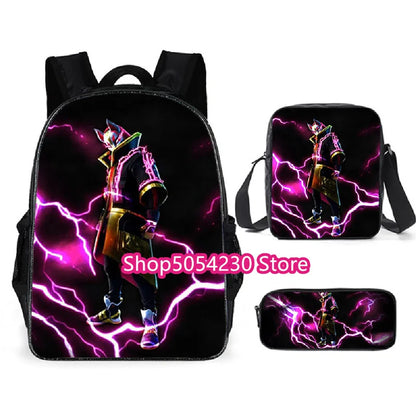 Fortnited 3-teiliges Rucksack-Set für Jungen – Victory Game, 16 Zoll, wasserabweisender Vorschul-Rucksack, cooler Grundschulrucksack