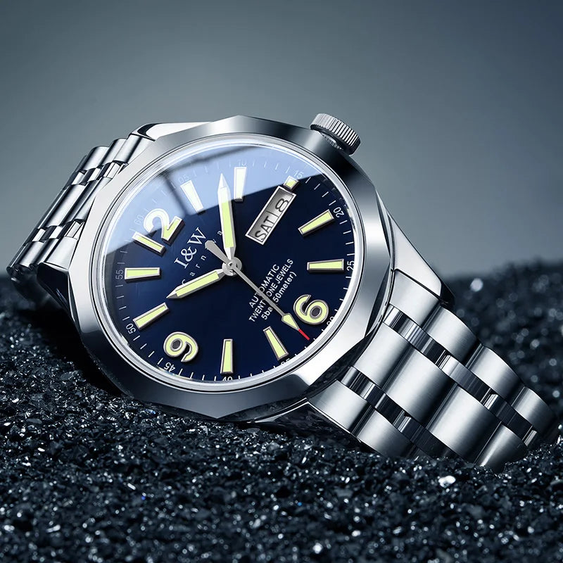 Ceas mecanic de lux pentru bărbați Reloj CARNIVAL din tungsten, mecanism automat MIYOTA 8205, rezistent la apă.