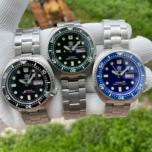 STEELDIVE Brand Classic Design SD1972 45mm Case Ceramic Bezel Sapphire Glass NH36 Automatic Movement Day and Date Sports Watches