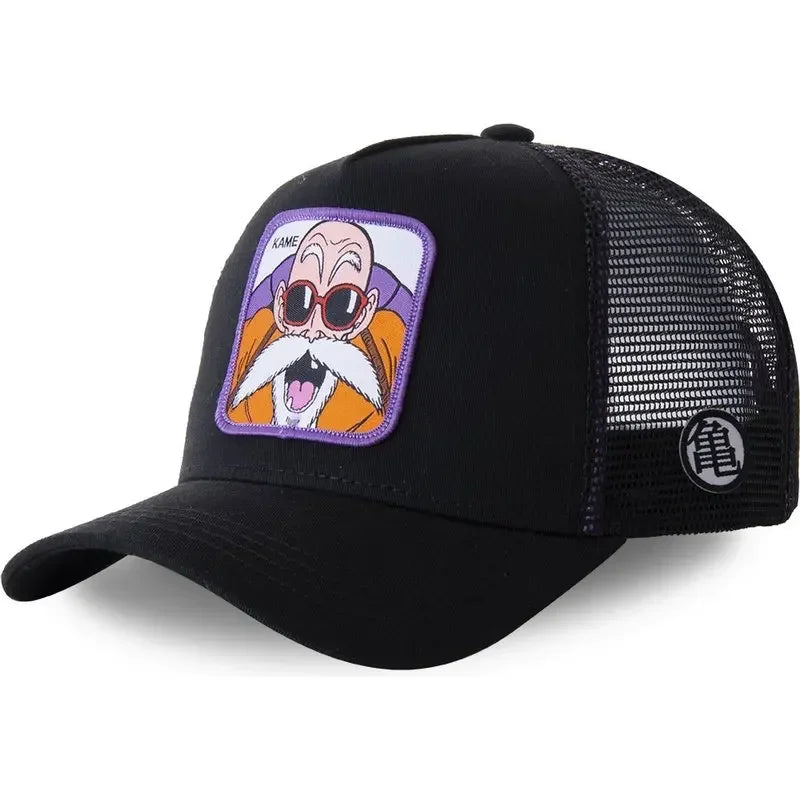 Dragon Ball Son Goku-baseballkasket til mænd, sommerkasket til rejser, broderet hiphop-solskærm, justerbar trucker-meshkasket