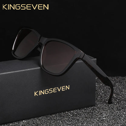 KNGSEVEN Trendy Round Sunglasses Men Women Causal Polarized Anti-UV400 Glasses Outdoor Causal Black Frame Driving Eyewear