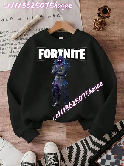 Fortnite Children Long-Sleeved Girls Streetwear Boys Baby Sweatshirt Pullover Sweatshirt Anime Fashion Kid Clothing Tops Gift