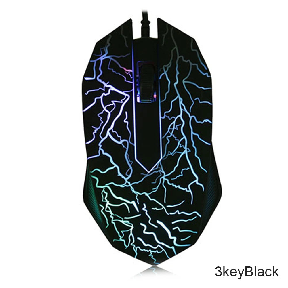 Mouse da gaming cablato USB 2400 DPI con retroilluminazione LED, mouse professionale per gamer, ergonomico, per PC, laptop e MacBook
