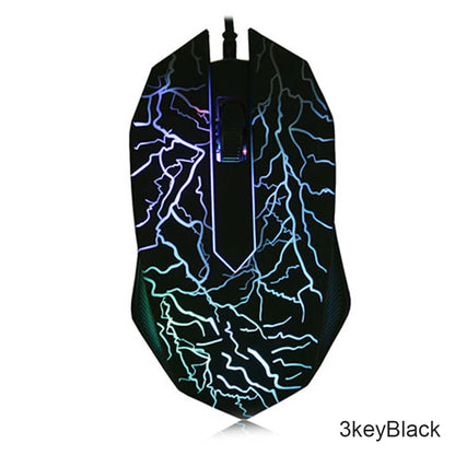 Mouse da gaming cablato USB 2400 DPI con retroilluminazione LED, mouse professionale per gamer, ergonomico, per PC, laptop e MacBook