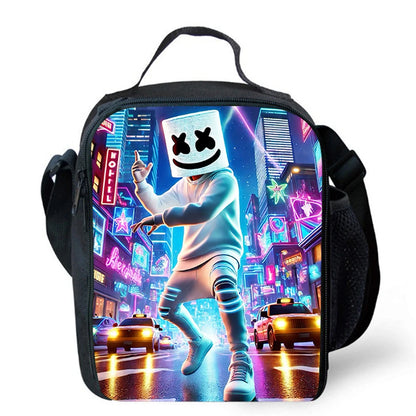Cartoon FORTNITE Insulated Cooler Lunch Bag, Cute Portable Lightweight Picnic Bag for Boys & Girls Ages 5-10, Kids Daily Food Bag
