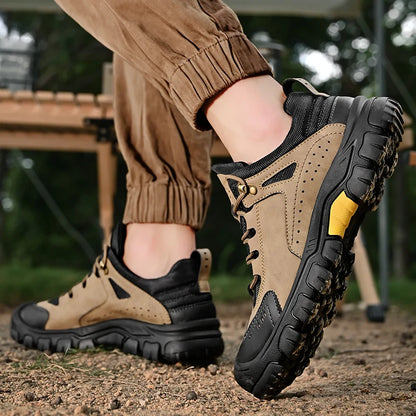 HIKEUP Comode scarpe da trekking da uomo, scarpe da uomo impermeabili con suola in gomma, scarpe da escursionismo resistenti all’usura e antiscivolo