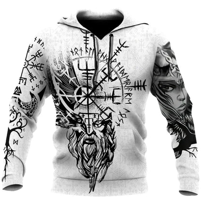 2023 New Autumn Men's Hoodie Wolf Print 3D Sweatshirts Urban Trendy All-Match Oversized Tops Poleron Hooded Clothes Men's Clothing