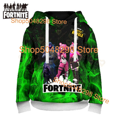 Fortnite Hoodies Pullover Sweatshirt Victory Royale 3D Hoodies Streetwear Hooded Clothes Tops for Kids Birthday Gifts