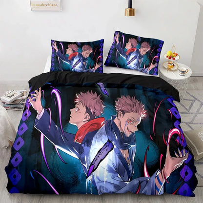 Anime Jujutsu Kaisen Satoru Gojo Bedding Set Boys Girls Twin Queen Size Duvet Cover Pillowcase Bed Kids Adult Home Textileextile