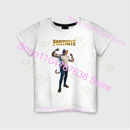 Peely Fortnite T-Shirt Round Neck Summer Short Sleeve Battle Royale Streetwear Top for Casual Wear