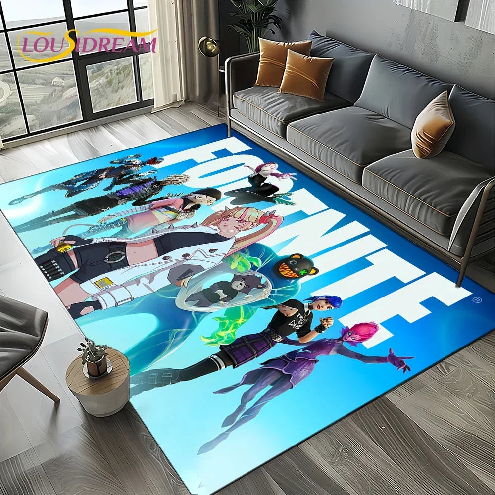 2025 Games 3D F-Fortnite Cartoon Carpet Rug for Living Room Bedroom Home Sofa Decoration,Kids play Area Rug Non-slip Floor Mat