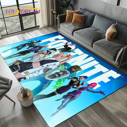 2025 Games 3D F-Fortnite Cartoon Carpet Rug for Living Room Bedroom Home Sofa Decoration,Kids play Area Rug Non-slip Floor Mat